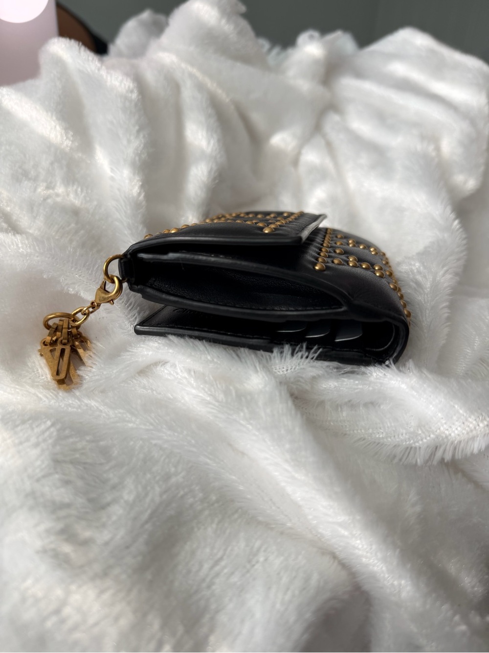 Authentic Christian Dior Lady Dior wallet studded zip around leather wallet - Picture 7 of 10
